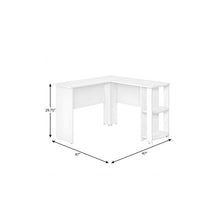 Load image into Gallery viewer, 47" White Wood Corner Computer Desk