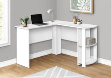 Load image into Gallery viewer, 47" White Wood Corner Computer Desk