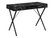 Load image into Gallery viewer, 42" Black and White and Black Computer Desk With Two Drawers
