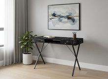 Load image into Gallery viewer, 42" Black and White and Black Computer Desk With Two Drawers