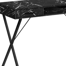 Load image into Gallery viewer, 42" Black and White and Black Computer Desk With Two Drawers