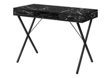 Load image into Gallery viewer, 42" Black and White and Black Computer Desk With Two Drawers