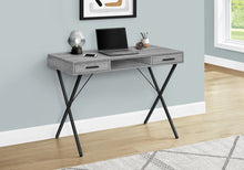 Load image into Gallery viewer, 42" Gray and Black Computer Desk With Two Drawers