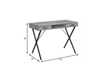 Load image into Gallery viewer, 42" Gray and Black Computer Desk With Two Drawers