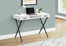 Load image into Gallery viewer, 42" White and Black Computer Desk With Two Drawers