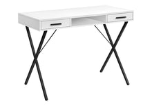 Load image into Gallery viewer, 42" White and Black Computer Desk With Two Drawers