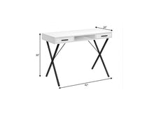 Load image into Gallery viewer, 42" White and Black Computer Desk With Two Drawers