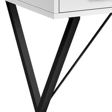 Load image into Gallery viewer, 42" White and Black Computer Desk With Two Drawers