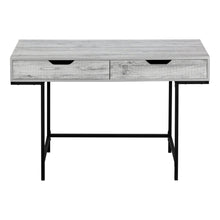 Load image into Gallery viewer, 47" Gray and Black Wood and Metal H-Shape Computer Desk With Two Drawers