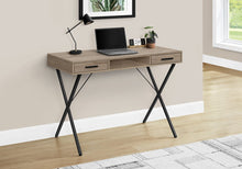 Load image into Gallery viewer, 42" Taupe and Black Computer Desk With Two Drawers