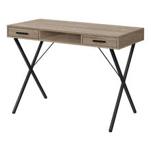 Load image into Gallery viewer, 42" Taupe and Black Computer Desk With Two Drawers