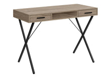 Load image into Gallery viewer, 42" Taupe and Black Computer Desk With Two Drawers