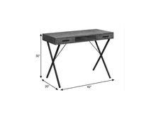 Load image into Gallery viewer, 42" Gray and Black Wood and Metal x-Shape Computer Desk With Two Drawers