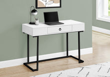 Load image into Gallery viewer, 42" White and Black Wood and Metal Sled Computer Desk