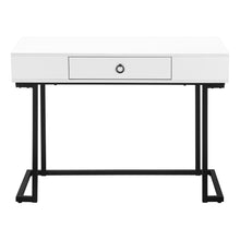 Load image into Gallery viewer, 42" White and Black Wood and Metal Sled Computer Desk