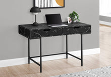 Load image into Gallery viewer, 47" Black and White Wood and Metal H-Shape Computer Desk With Two Drawers