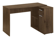 Load image into Gallery viewer, 46" Brown Wood L Shape Computer Desk