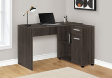Load image into Gallery viewer, 46" Brown Wood L Shape Computer Desk