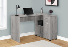 Load image into Gallery viewer, 46" Gray Wood L Shape Computer Desk
