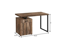 Load image into Gallery viewer, 47" Brown and Black Wood and Metal Sled Computer Desk