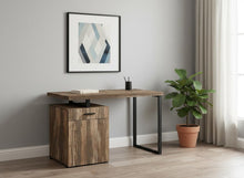 Load image into Gallery viewer, 47" Brown and Black Wood and Metal Sled Computer Desk
