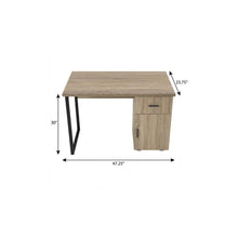 Load image into Gallery viewer, 47" Taupe and Black Wood and Metal Sled Computer Desk
