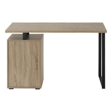 Load image into Gallery viewer, 47" Taupe and Black Wood and Metal Sled Computer Desk