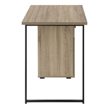 Load image into Gallery viewer, 47" Taupe and Black Wood and Metal Sled Computer Desk