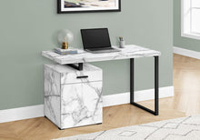 Load image into Gallery viewer, 47" White and Black Wood and Metal Sled Computer Desk