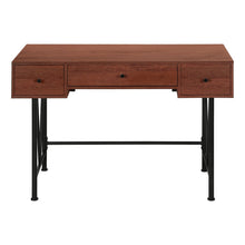 Load image into Gallery viewer, 47" Brown and Black Computer Desk With Three Drawers