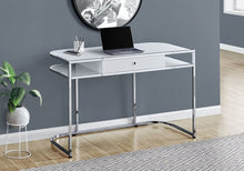 Load image into Gallery viewer, 47" White and Silver Wood and Metal Sled Computer Desk