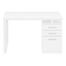 Load image into Gallery viewer, 47" White Computer Desk With Three Drawers