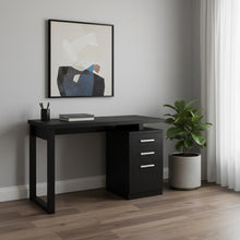 Load image into Gallery viewer, 47" Black Computer Desk With Three Drawers