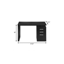 Load image into Gallery viewer, 47" Black Computer Desk With Three Drawers