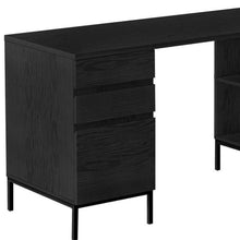 Load image into Gallery viewer, 60" Black L Shape Computer Desk With Three Drawers