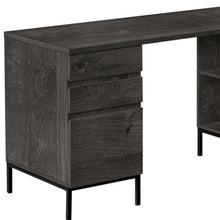 Load image into Gallery viewer, 60" Gray and Black L Shape Computer Desk With Three Drawers