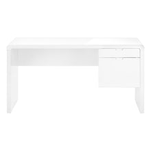 Load image into Gallery viewer, 60" White Computer Desk With Two Drawers