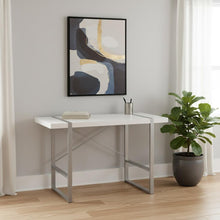 Load image into Gallery viewer, 49" White and Gray Computer Desk