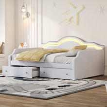 Load image into Gallery viewer, Upholstered Daybed With LED Lights And 2 Drawersme