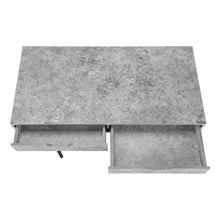 Load image into Gallery viewer, 47" Gray and Black Wood and Metal H-Shape Computer Desk With Two Drawers