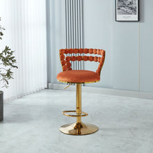 Load image into Gallery viewer, Modern Bar Chair With Iron Tube Legs, Soft Cushions And Comfortable Backrest, Suitable For Dining Room, Living Room, Cafe, Hairball Back, Bar Stool