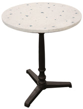 Load image into Gallery viewer, Stone Iron Pedestal Base Round Top Dining Table - Ivory / Brown