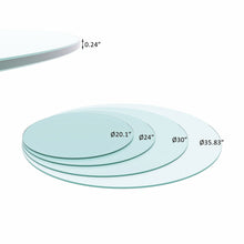 Load image into Gallery viewer, 20" Round Tempered Glass Table Top Clear Glass 1 / 4" Thick Flat Polished Edge - Transparent
