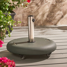 Load image into Gallery viewer, Wheelie - Round Umbrella Base With Stainless Steel Holder
