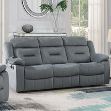 Load image into Gallery viewer, Modern Recliner Sofa With Pillow Arms, Plush Backrest, Horizontal Tufting, USB Charging Port