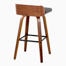 Load image into Gallery viewer, Maya - Mid Century Modern Fixed Height Barstool With Swivel And Square Footrest (Set of 2)