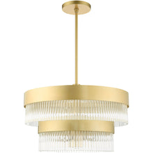 Load image into Gallery viewer, Seven Light Dimmable Chandelier With Shades - Gold