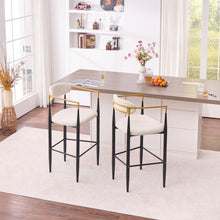 Load image into Gallery viewer, Upholstered Bar Stool With Ergonomic Design (Set of 2)