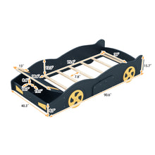 Load image into Gallery viewer, Race Car Shaped Platform Bed With Wheels And Storage
