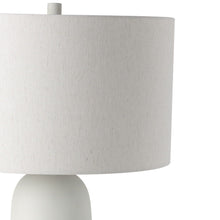 Load image into Gallery viewer, 30" Ceramic Round Bedside Lamp With Cream Drum Shade - White